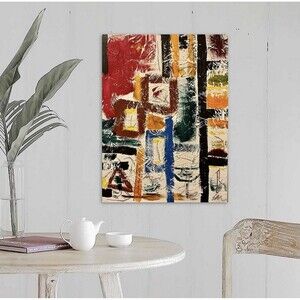 Original abstract acrylic painting on canvas w/ texture 18”x24”  “Busy Day"